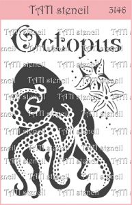 Трафарет "Tati stencil" 3146, А6, морская тематика, Осьминог ― Творча майстерня ДекоПарк