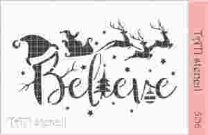 Трафарет гибкий TATI stencil 3156, Believe, Верить ― Творча майстерня ДекоПарк