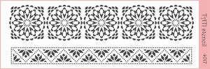 Трафарет "Tati stencil" 4017, кружево, бордюр ― Творча майстерня ДекоПарк