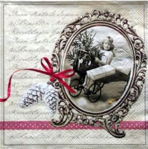 Салфетка 439, "Рождественские письма", 33*33 см, 18,5 г/м2, Abiente  ― Творча майстерня ДекоПарк