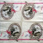Салфетка 439, "Рождественские письма", 33*33 см, 18,5 г/м2, Abiente 