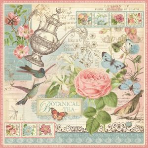  Бумага для скрапбукинга двусторонняя, Botanical Tea (Botanical Tea Collection), USA, 30Х30 см, 170г/м плотность ― Творча майстерня ДекоПарк