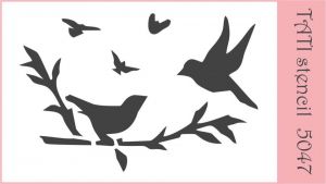 Трафарет "Tati stencil" 5047, Пасха, птицы ― Творча майстерня ДекоПарк