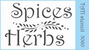 Трафарет "Tati stencil" 5060, кухня, текст Spices / Специи, Herbs / Травы ― Творча майстерня ДекоПарк