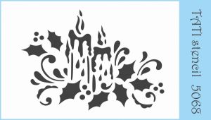 Трафарет "Tati stencil" 5068, Две свечи, Новый год ― Творча майстерня ДекоПарк