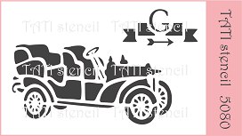 Трафарет "Tati stencil" 5080, Ретро автомобиль, винтаж ― Творча майстерня ДекоПарк