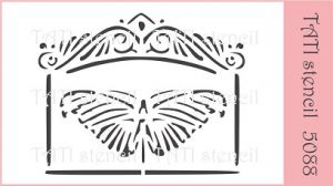 Трафарет "Tati stencil" 5088, Рамка, мотылек ― Творча майстерня ДекоПарк