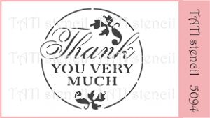 Трафарет "Tati stencil" 5094, Thank you very much (спасибо большое) ― Творча майстерня ДекоПарк