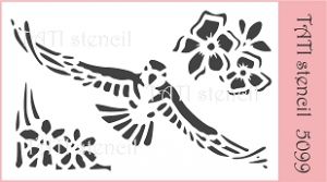 Трафарет "Tati stencil" 5099, Птица, ястреб, орел, углы, цветы ― Творча майстерня ДекоПарк