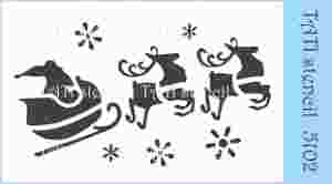 Трафарет "Tati stencil" 5102, Новый год, Санта на санях ― Творча майстерня ДекоПарк