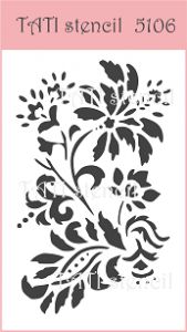 Трафарет "Tati stencil" 5106, Цветочный орнамент ― Творча майстерня ДекоПарк