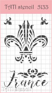 Универсальный трафарет TATI stencil 5133, Франция, Геральдическая лилия ― Творча майстерня ДекоПарк
