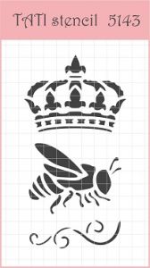 Трафарет "Tati stencil" 5143  Пчела и корона ― Творча майстерня ДекоПарк