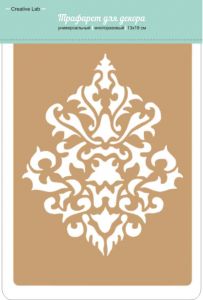 Трафарет “Creative Lab” Дамаск-14, Цветочный орнамент, размер: 13х19 см ― Творча майстерня ДекоПарк