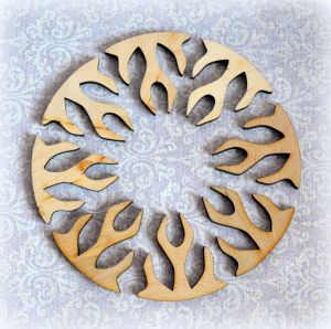 Декор 183, Вензель-Огонь, фан. 4мм, 3,3х3,4  см, 1 шт. ― Творча майстерня ДекоПарк