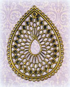 Филигрань 134, Капля сеткой, цв. бр., 68х48мм ― Творча майстерня ДекоПарк