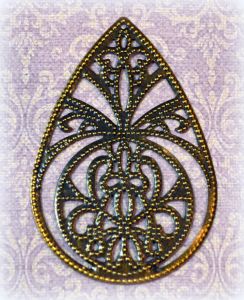 Филигрань 136, Капля ажурная, 65х44 мм, цв. бр. ― Творча майстерня ДекоПарк