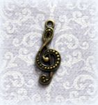 Подвеска Скрипичный ключ, цв. бр., 28х10мм, (scb296)