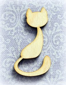 Декор 066, Кот, 4,8 см, фанера 4 мм ― Творча майстерня ДекоПарк