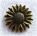 Цветок, метал. подвеска, цв. бр., 30мм, (scb253)
