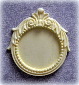 Рамка для фото Круглая из полимера, цвет: оттенки белого, 9,5Х8,5 СМ/ПД1056 ― Творча майстерня ДекоПарк