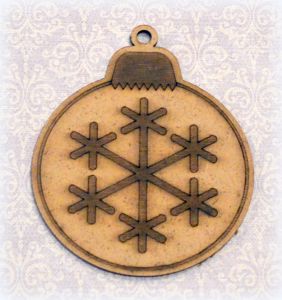 Елочная игрушка 024, шар, гравировка, 10 см, мдф 3 мм ― Творча майстерня ДекоПарк