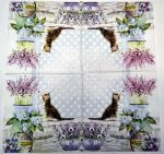 Салфетка 689, Котик и цветы, 33*33 см, 18,5 г/м2, Ambiente
