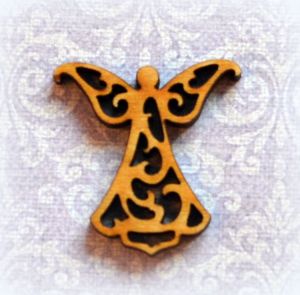 Декор 161, Ангел ажурный 3 см, фан. 4 мм ― Творча майстерня ДекоПарк