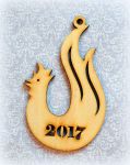 Елочная игрушка 068, Огненный петух 2017, 12 см, фан. 4мм