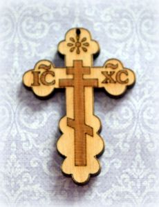 Декор 156,  Крестик, фанера, 59х42мм ― Творча майстерня ДекоПарк