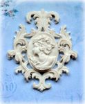 Камея + рамочка, набор, 6,6*5,5 см (камея 3*2,3см), гибкий полимер / гд352