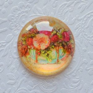 Кабошон 002/7, Камень - кабошон круглый, серия Розы, 25 мм  ― Творча майстерня ДекоПарк
