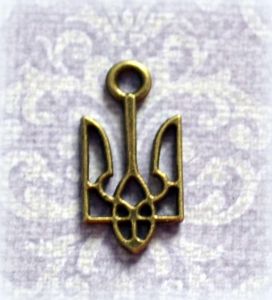 Подвеска (scb414), Тризуб Украины, цв. бр., 18х10мм ― Творча майстерня ДекоПарк