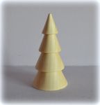 Елочная игрушка 042 с подвесом, Елочка Четыре конуса, дерево, 7 см