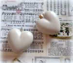 Новогодняя игрушка Сердце,  пластик, 75мм