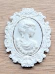 Камея + рамочка, набор, 4,4*3,4 см (камея 3*2,3см), гибкий полимер / гд351