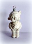 Новогодняя игрушка Свинка, пластмасса, 11х5 см, цвет: дымчатый белый