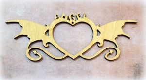 Сердце 36, с крыльями Angel, фан. 4мм, 130x60 мм ― Творча майстерня ДекоПарк