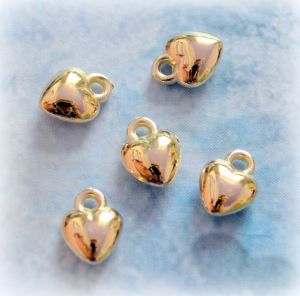 Сердце 3D, цв.: зол., 10х8мм (scb512) ― Творча майстерня ДекоПарк