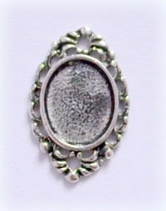 филигрань-сеттинг 1075, цвет серебро, 21х13мм, 11х9мм ― Творча майстерня ДекоПарк