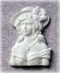 Молд А187, Дама и две розочки,  56*37 мм, 16*19 мм, 16*19 мм