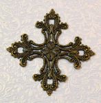 Филигрань 232, массивная, Крест, цв.: бр., 56х56мм 