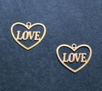 Подвеска, LOVE, цв. зол., 16х13мм (scb676)