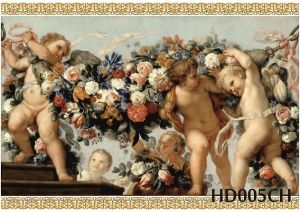Декупажная карта А4 Hobby-decor, 55 г/м, HD005CH, Ангелы с гирляндой цветов ― Творча майстерня ДекоПарк