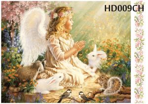 Декупажная карта А4 Hobby-decor, 55 г/м, HD009CH, Ангел девочка с животными в саду ― Творча майстерня ДекоПарк