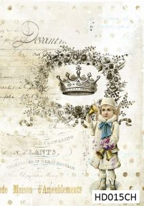Декупажная карта А4 Hobby-decor, 55 г/м, HD015CH, Фоновая винтажная карта, Ангел Рождества ― Творча майстерня ДекоПарк