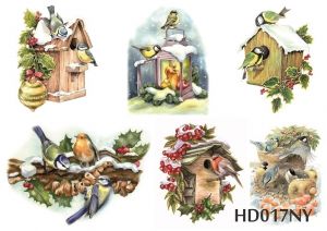 Декупажная карта А4 Hobby-decor, 55 г/м, hd017ny, "Рождественские птички" ― Творча майстерня ДекоПарк