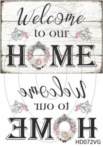  Декупажная карта А4 Hobby-decor, 55 г/м, HD072VG  "Добро пожаловать в наш дом" ― Творча майстерня ДекоПарк