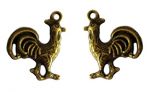 Подвеска Петушок, цв. бронза, 2х1,6 см, резной двусторонний (scb184)
