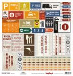 Бумага для скрапбукинга односторонняя Cards 1 (EDGE OF TOWN collection), 30.5Х30.5 см, 190гр/м плотность